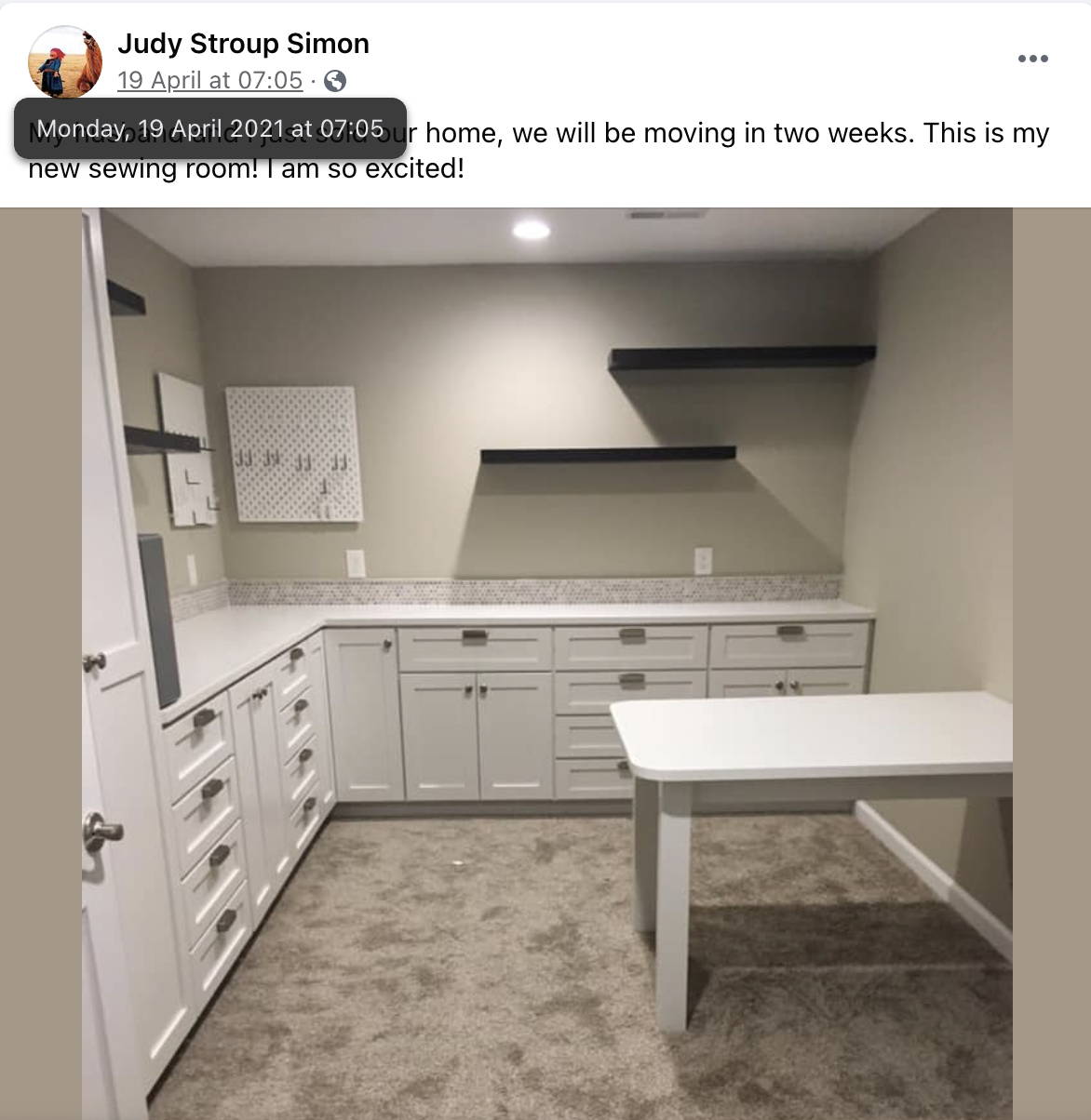 Judy new sewing room