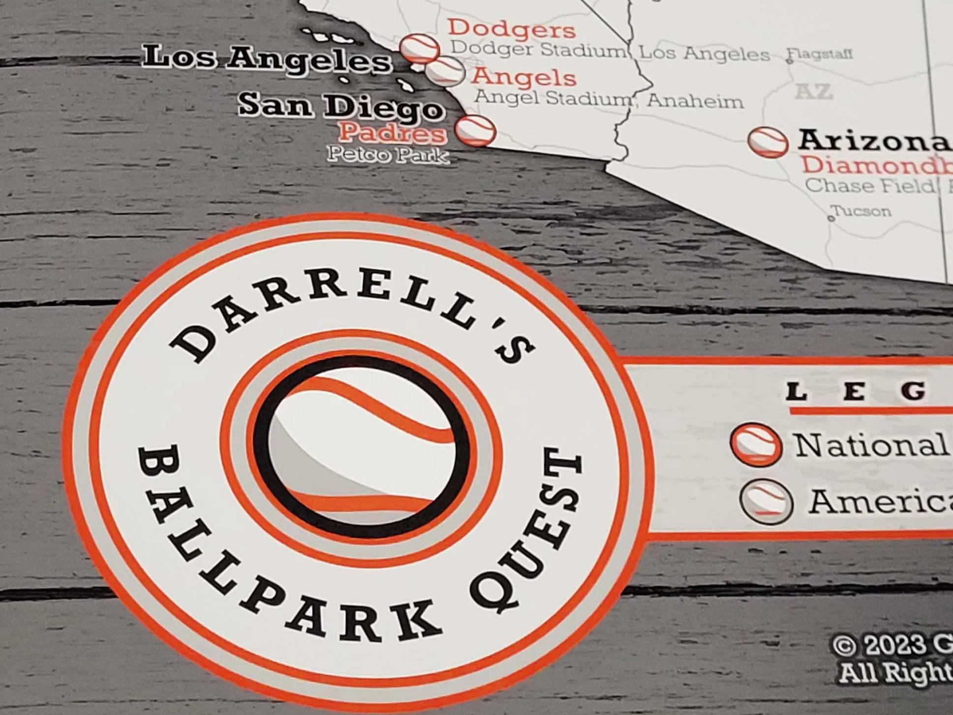 personalized baseball map art