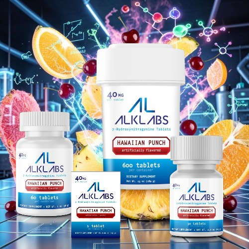 Bottles of dietary supplements with fruits and a digital background.