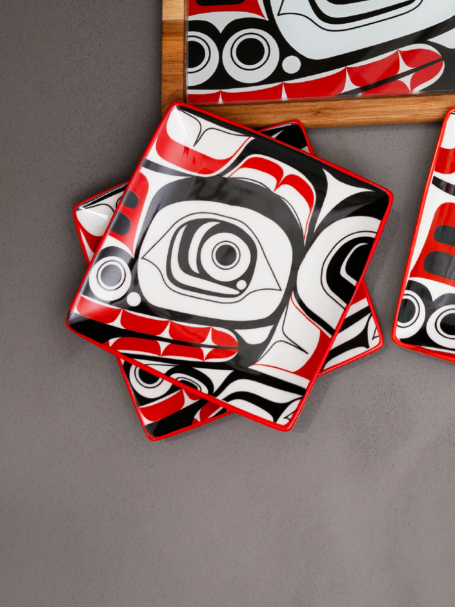 Matriarch Bear Appetizer Plates by Morgan Asoyuf, Ts'msyen (Tsimshian)