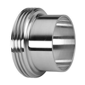 Product Image 15A Long Threaded Bevel Seat Ferrules - Stainless Steel Sanitary Fitting