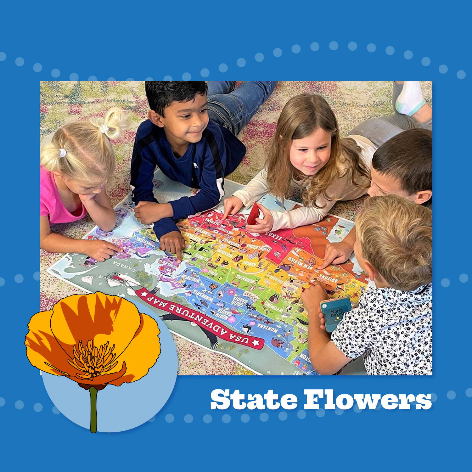 state flower kids map