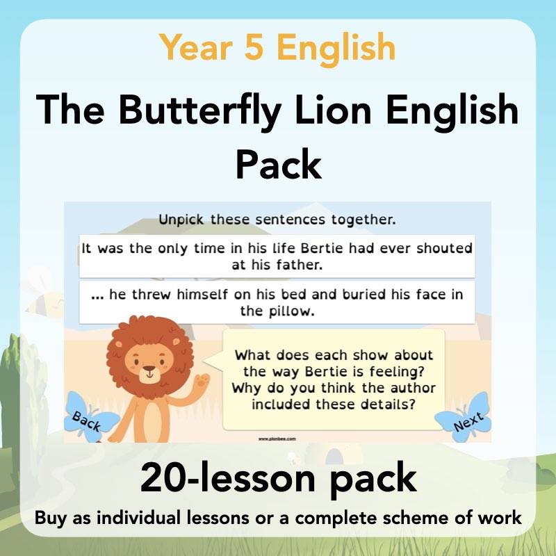 Year 5 KS2 Poetry Lessons Butterfly Lion