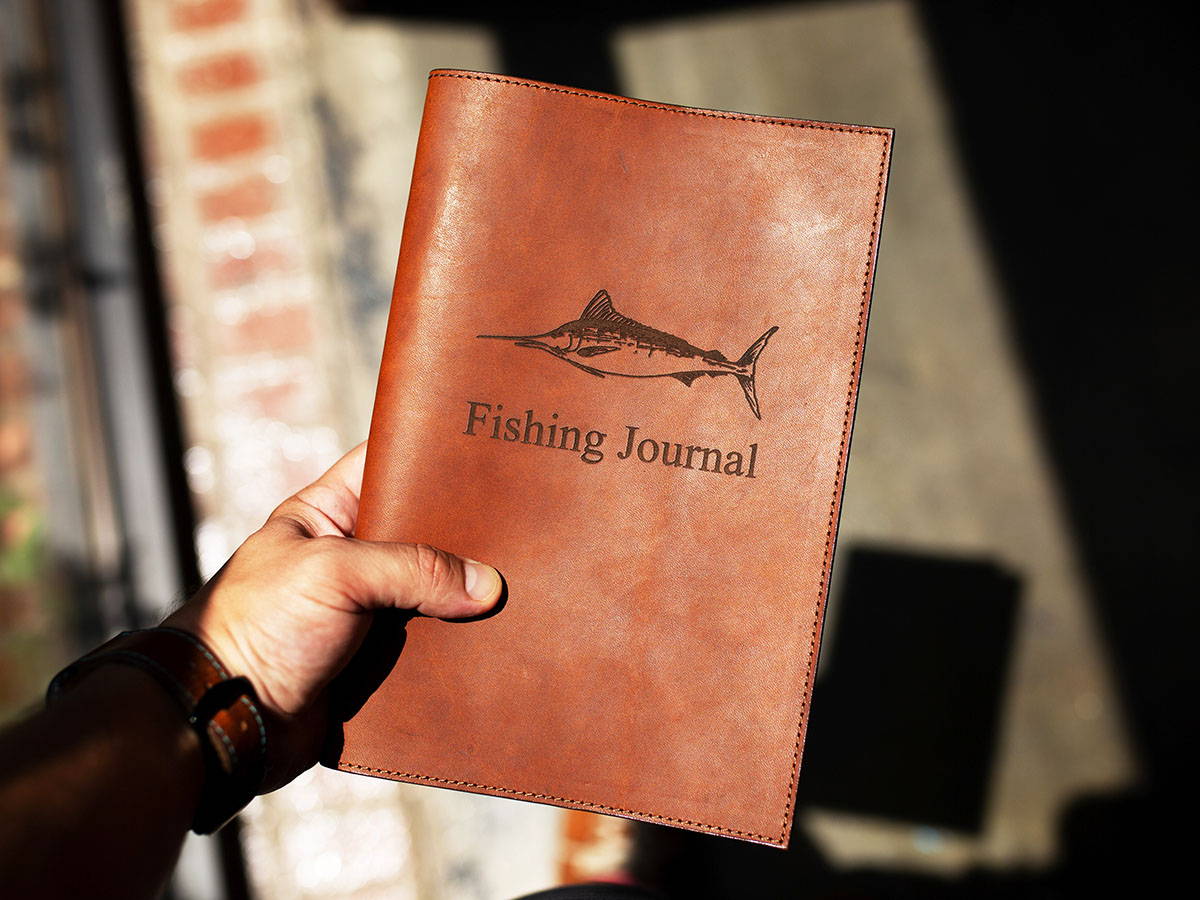Fishing Journal With Milwaukee Leather Cover - Tan