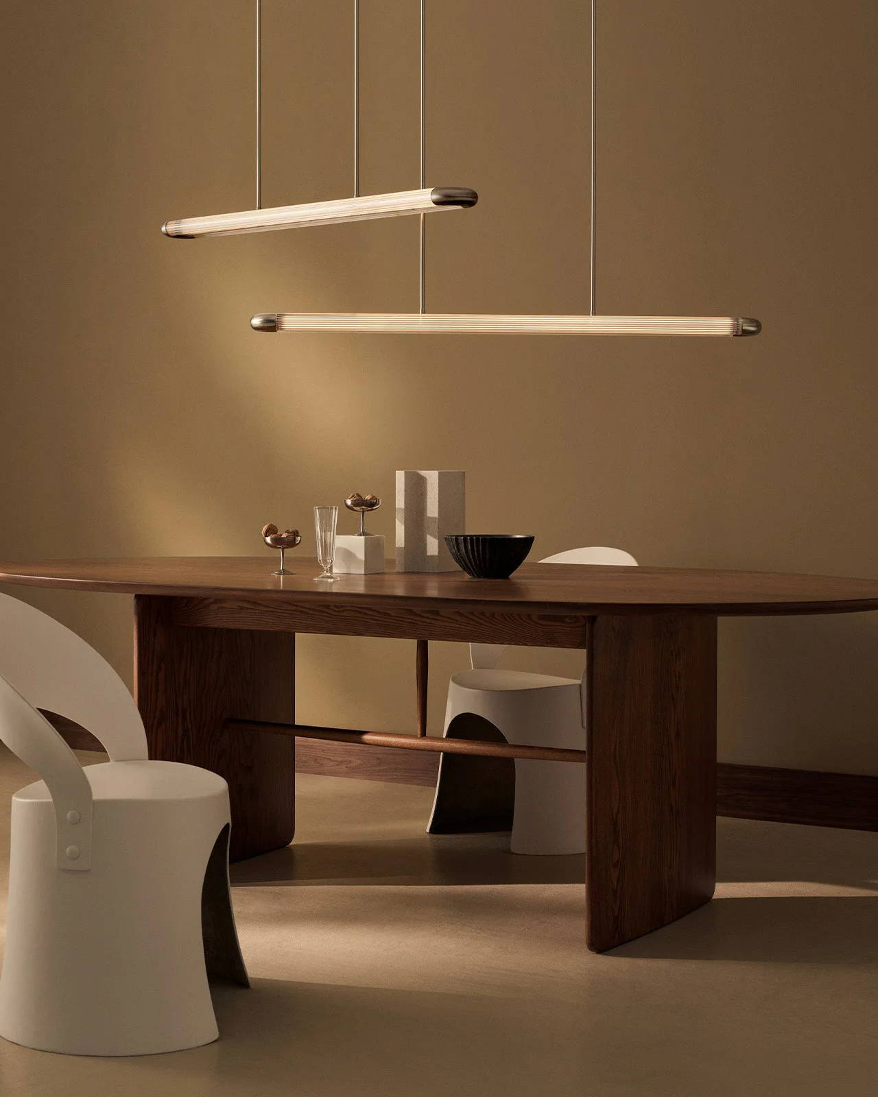 Reeded Glass Linear Pendant