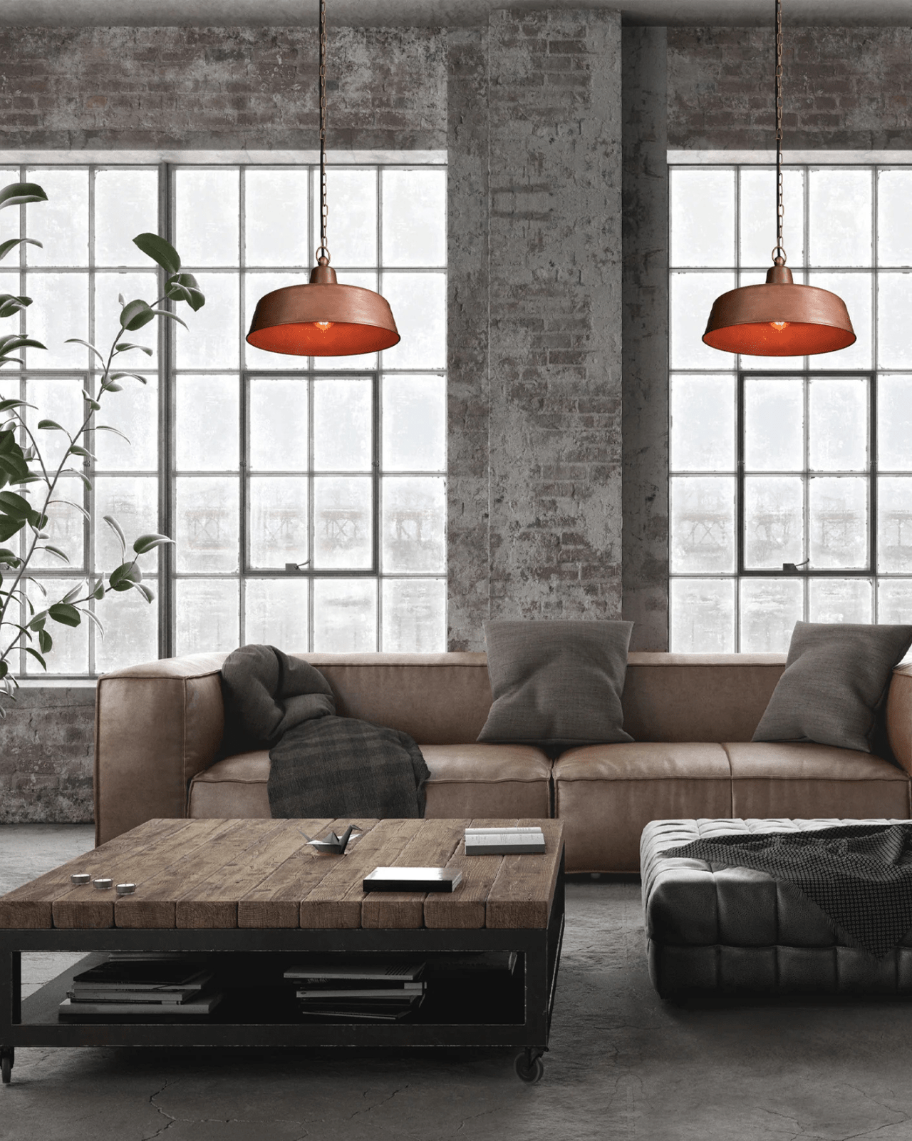 Vintage Aged Copper & Brass Pendant - Lighting Collective