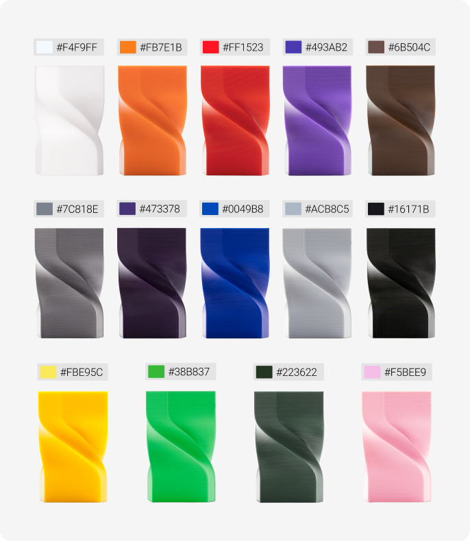 A grid of color swatches in various shades and textures.