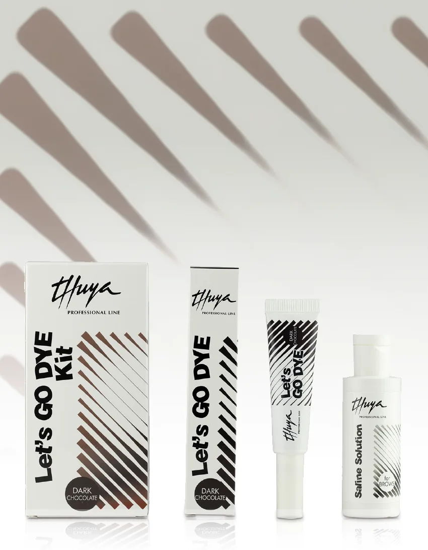 Let's Go Dye Kit by Thuya with packaging and products displayed.