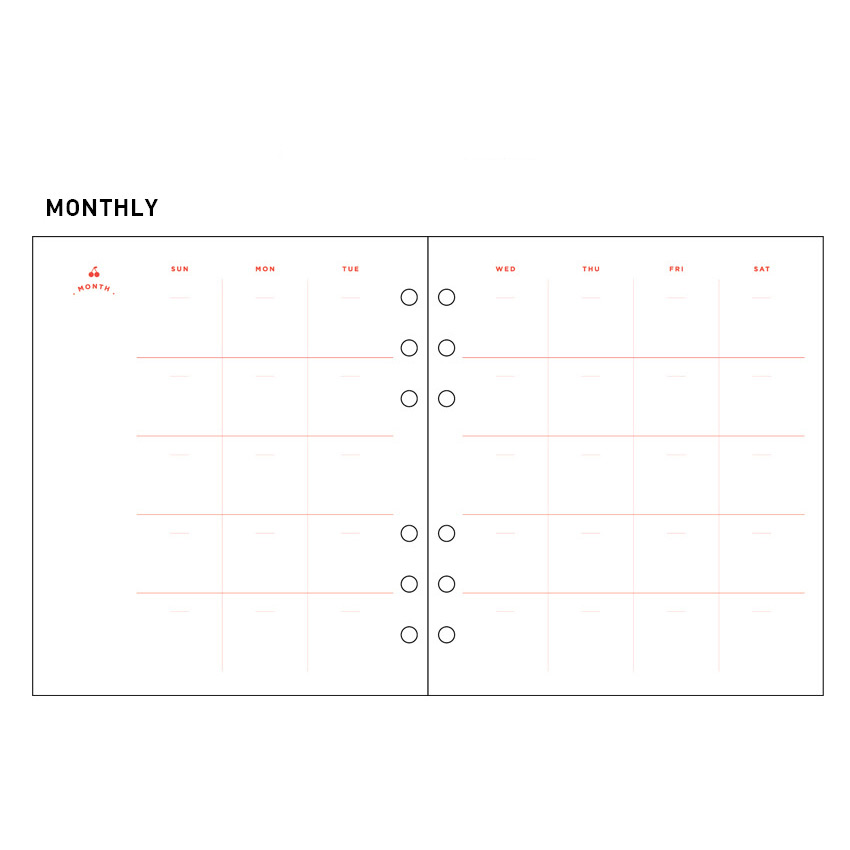 Monthly plan - 2NUL-Cherry-pick-6-ring-dateless-weekly-diary-planner-