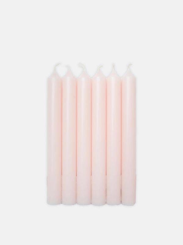 Straight rose pastel dinner candles.