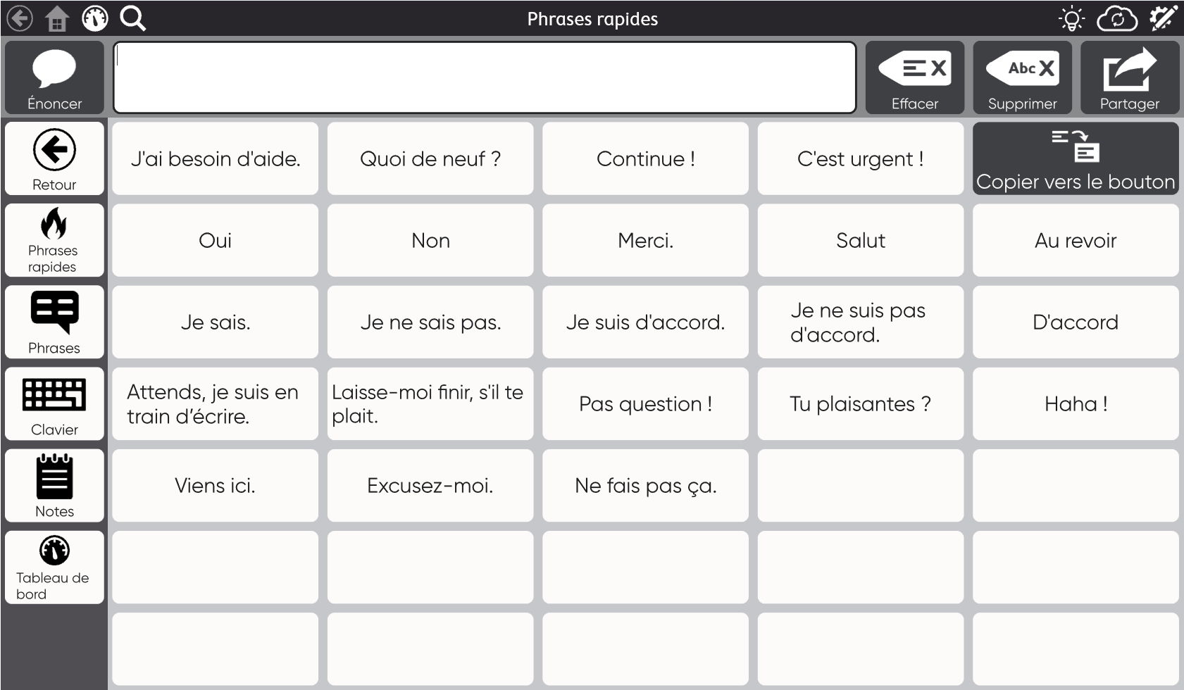 Table with questions and answers in a grid format.