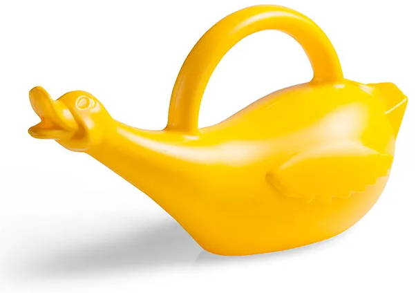 Yellow duck watering can