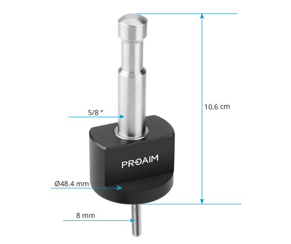 Proaim Corner Adapter with 5/8 Baby Pin for Victor Lite Cart