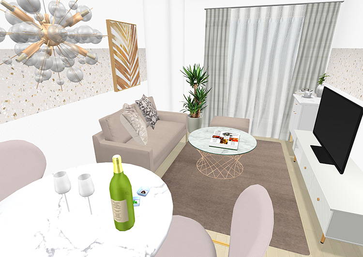 Couple elegant style 3D rendering
