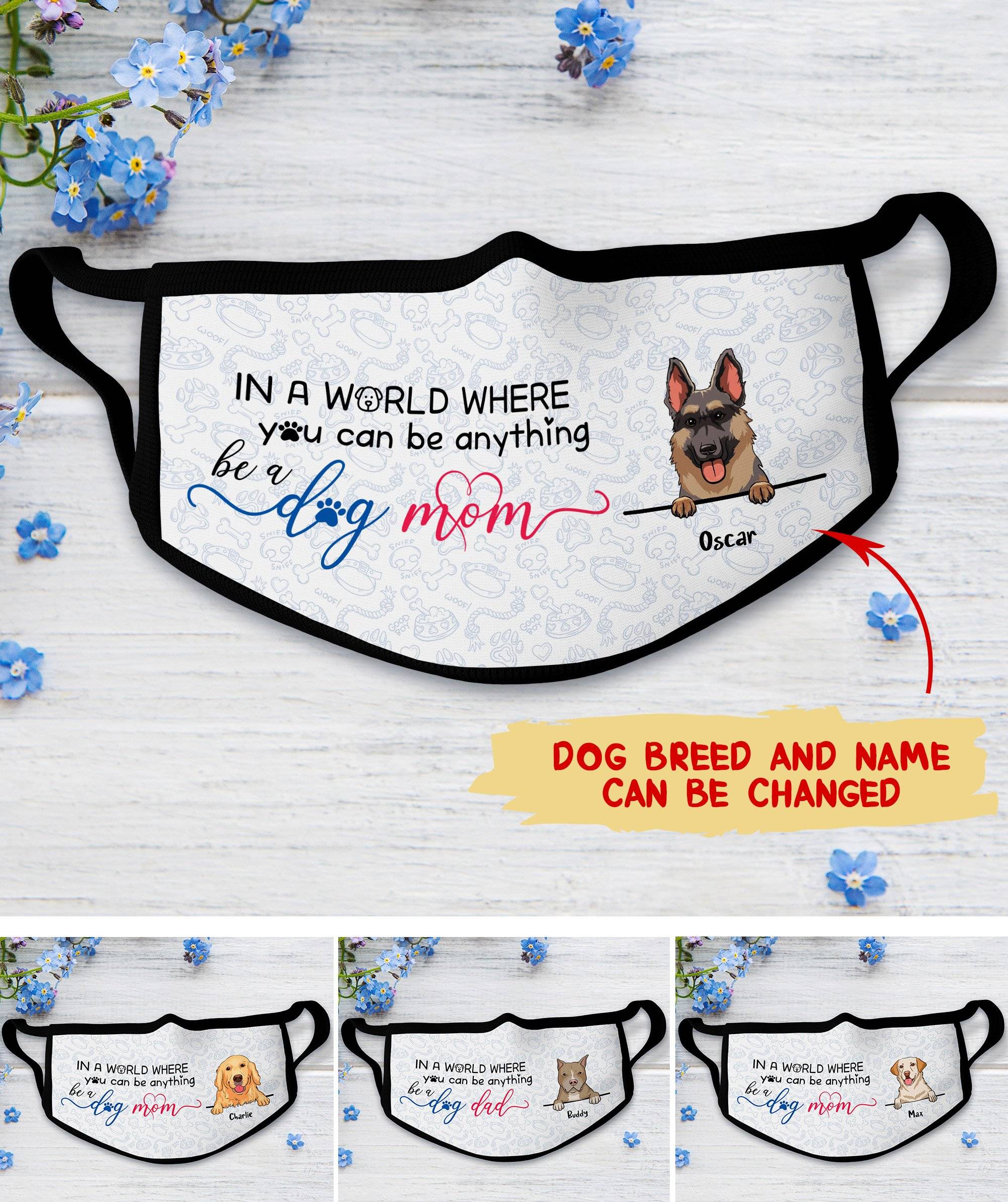 personalized face mask for german shepherd lovers