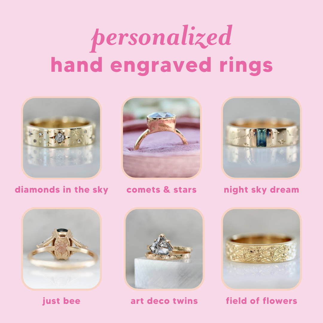personalized hand engraved rings