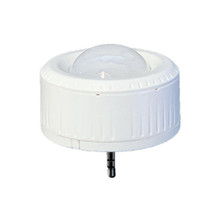 White motion sensor with a dome-shaped lens on top.