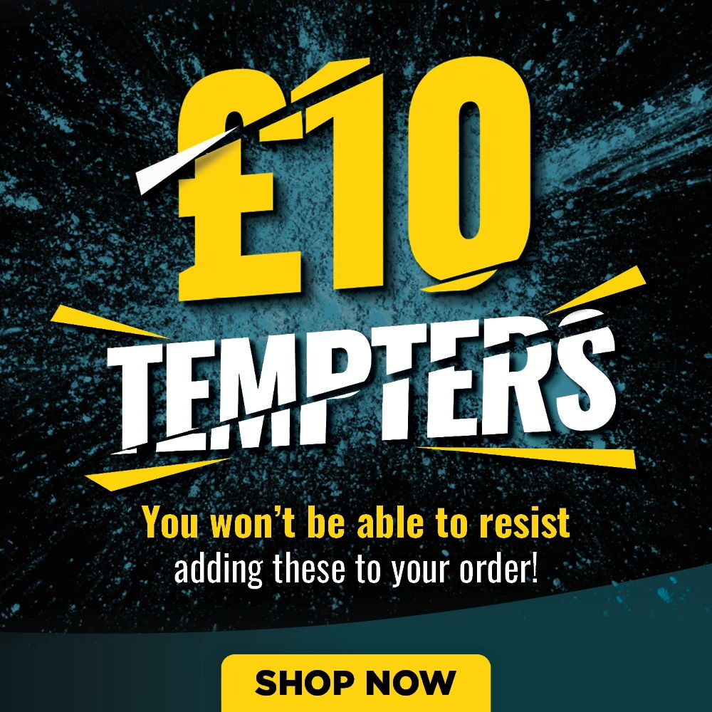 £10 Tempters promotion with text encouraging order addition. Shop now.