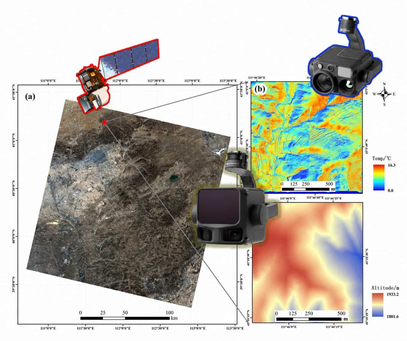 Integrated mineral exploration using Landsat 8, DJI H30T thermal imaging and Zenmuse L3 LiDAR