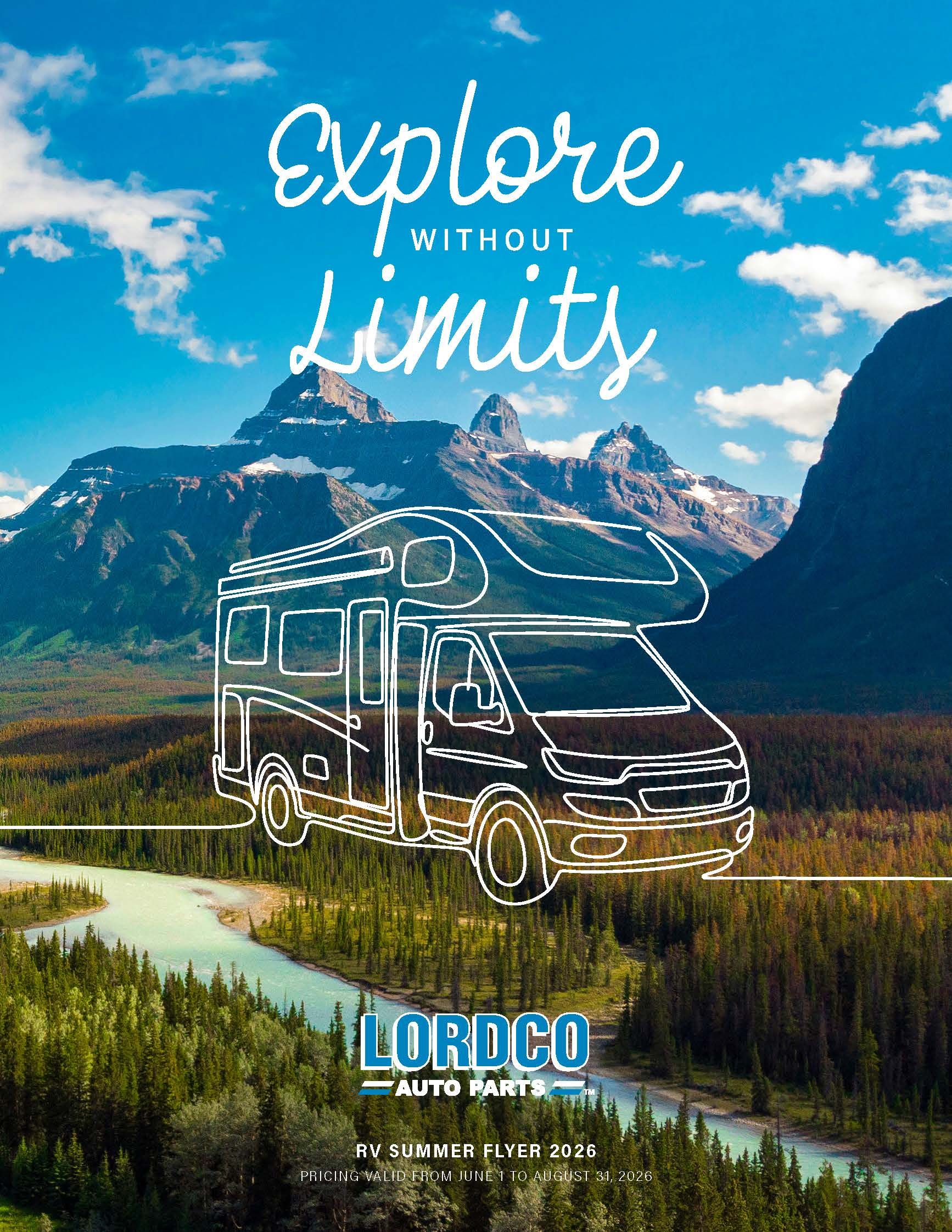 A camper van in a scenic mountain landscape with 