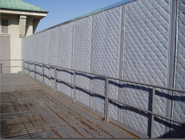 commercial soundproof blanket installed outside
