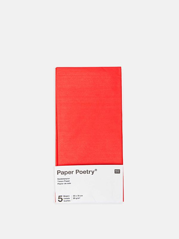 Red tissue paper pack.