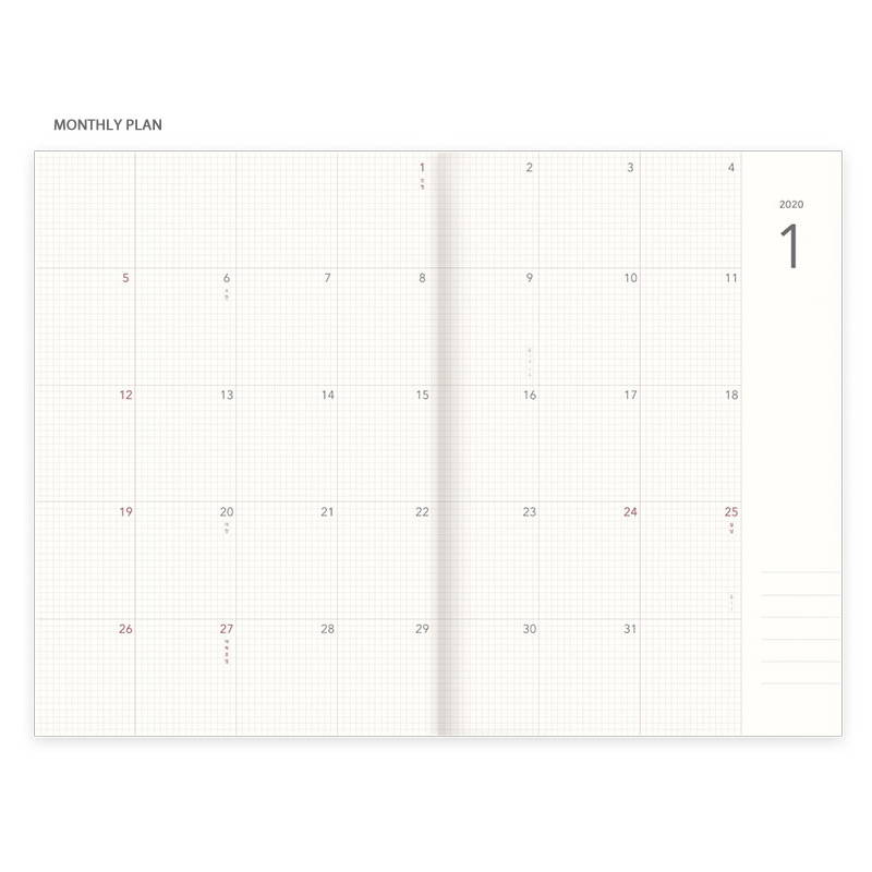 Monthly plan - Eedendesign 2020 Hello month A5 dated monthly planner