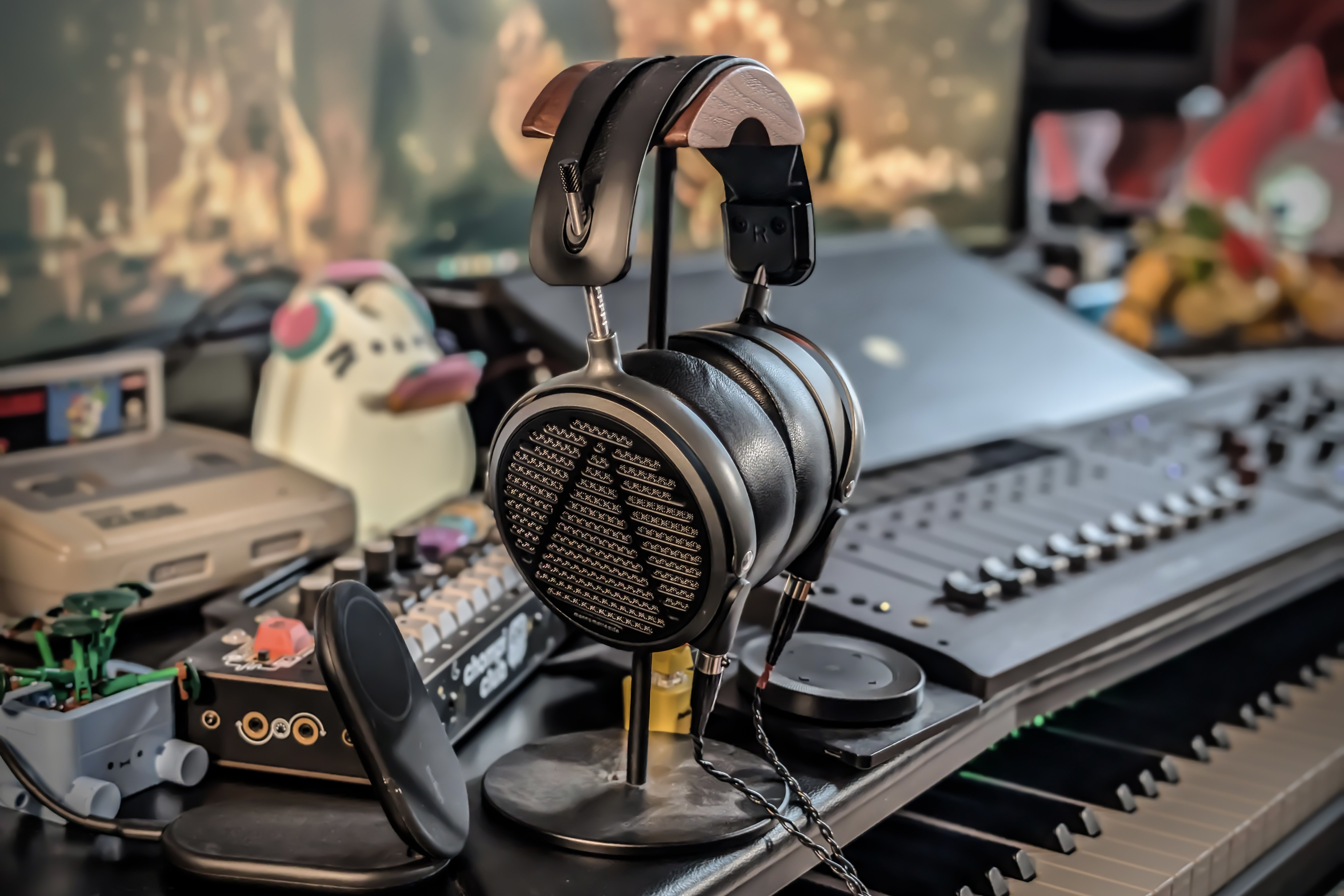 Audeze MM-500 headphones on mixing table in the studio