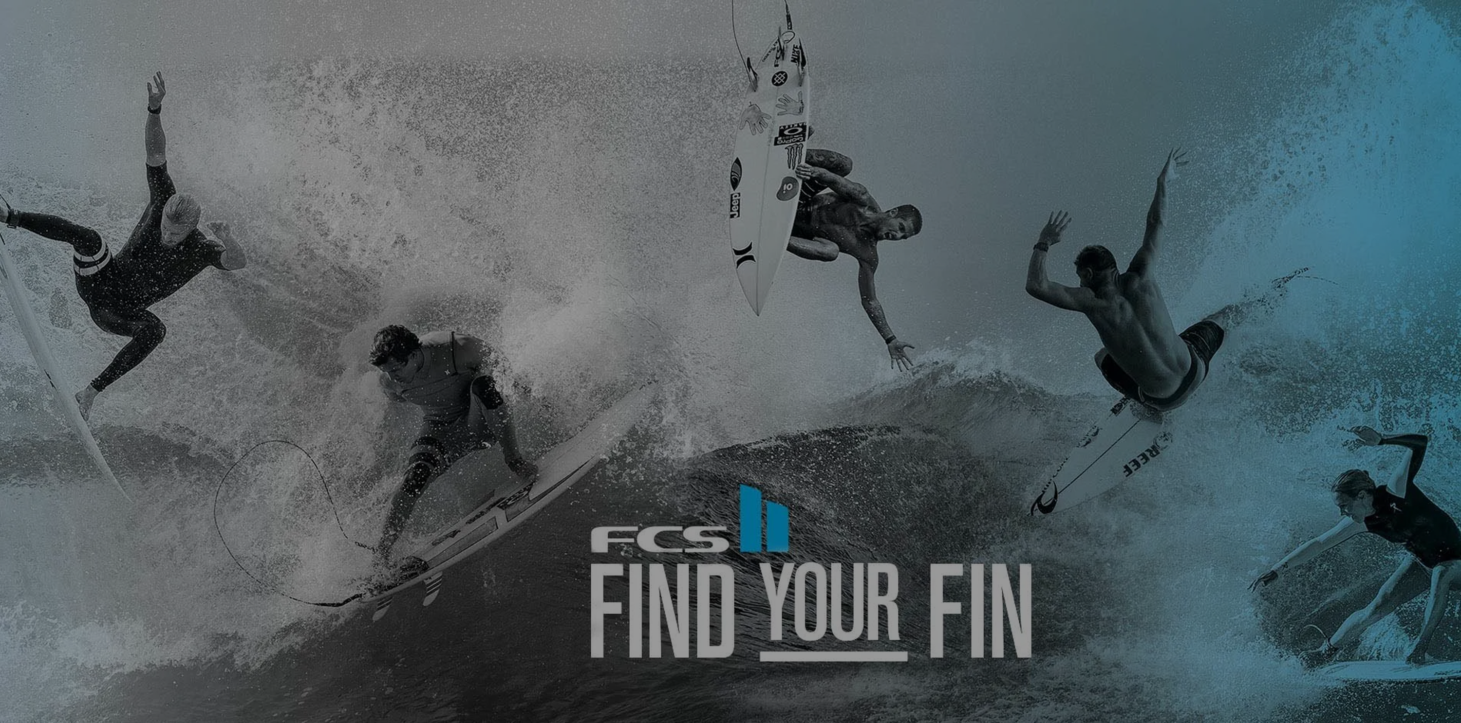 Surfers performing tricks on waves with 