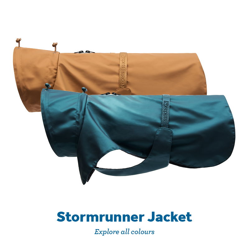 Two jackets in different colors labeled 