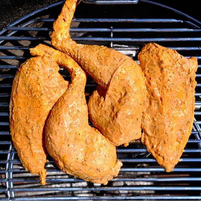 Grilled chicken with mojo rojo