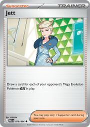 Jett Trainer card with instructions for gameplay and character illustration.