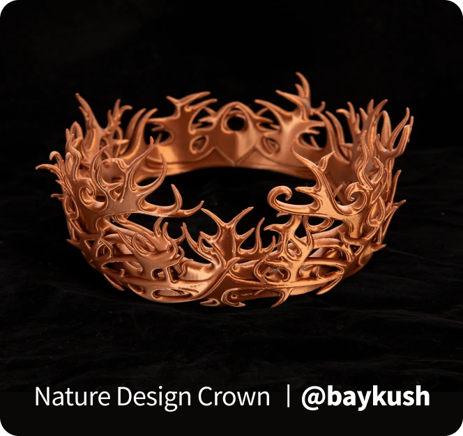 A nature-inspired crown design made of intricate, intertwining branches.