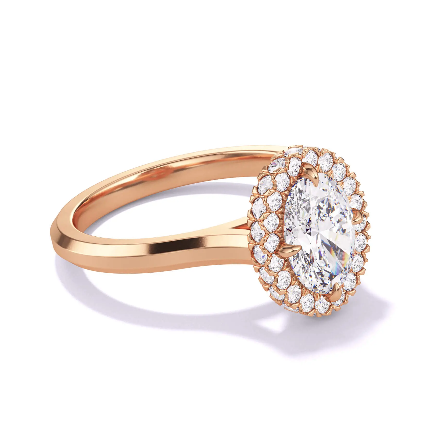 $10,000 diamond engagement ring  - oval with wrapped halo in rose gold