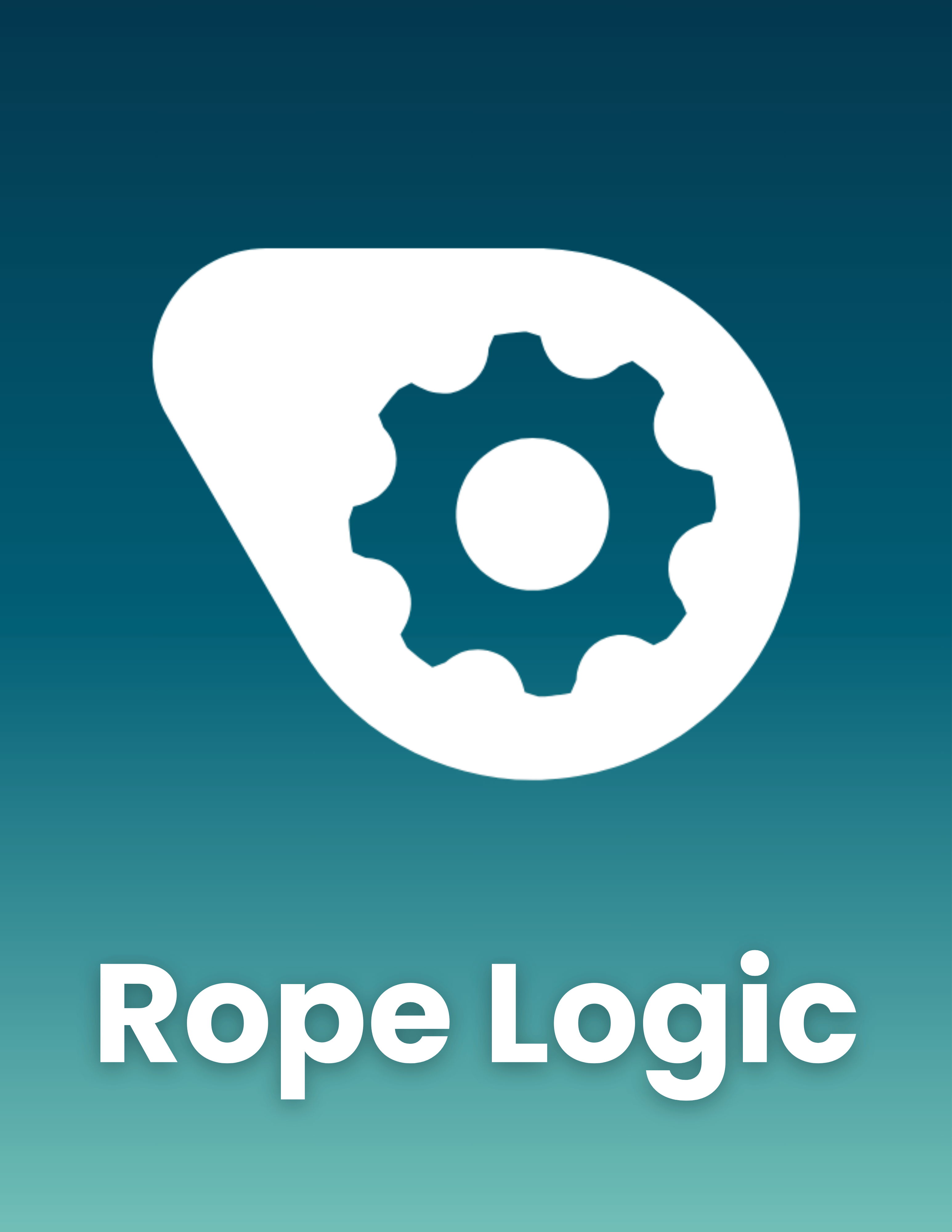 Logo of Rope Logic featuring a gear and abstract design.