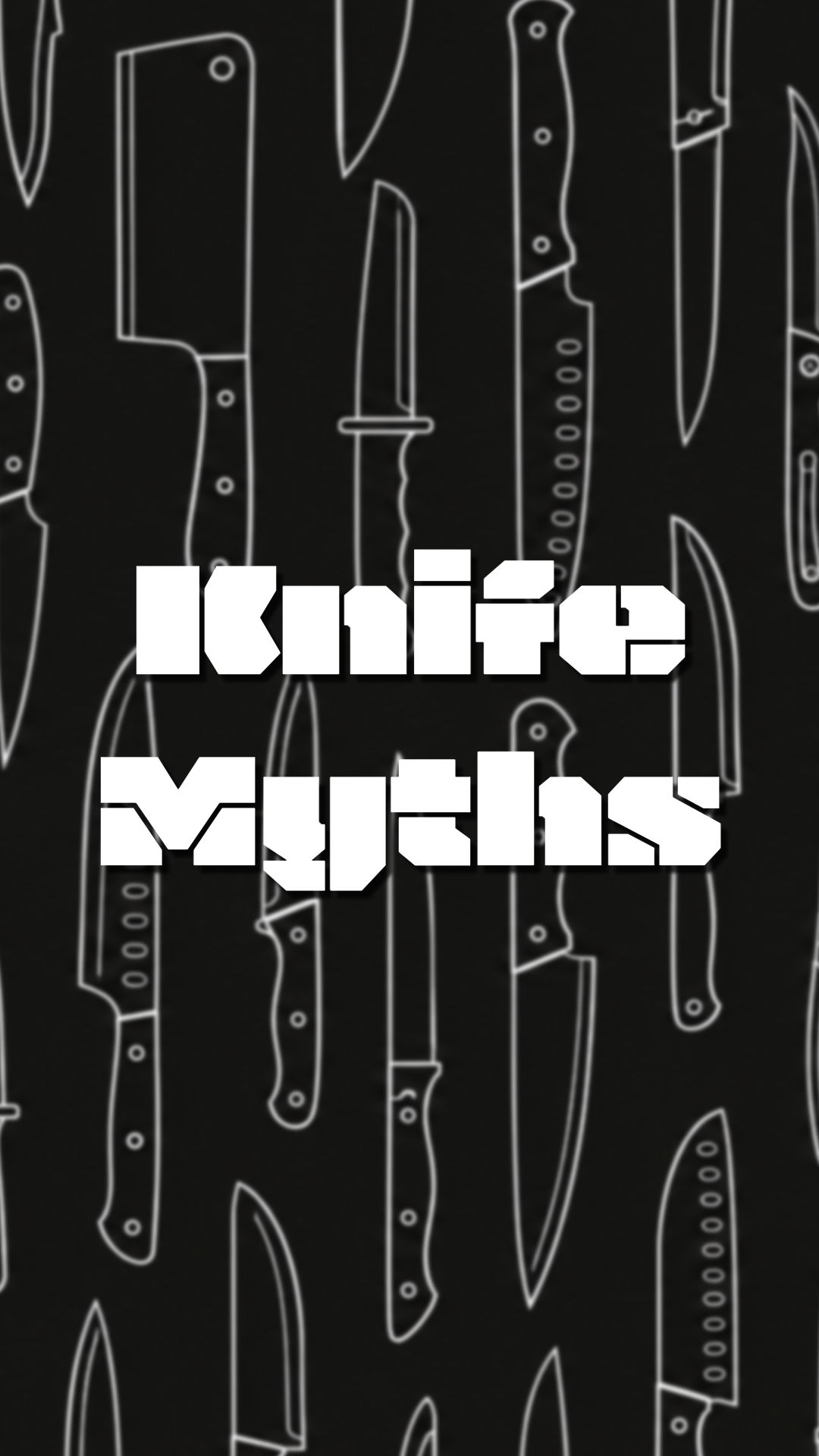 A pattern of knives with the text 