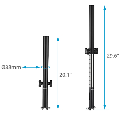 Proaim Height Adjustable Telescopic Poles for Victor Lite Video Production Camera Carts