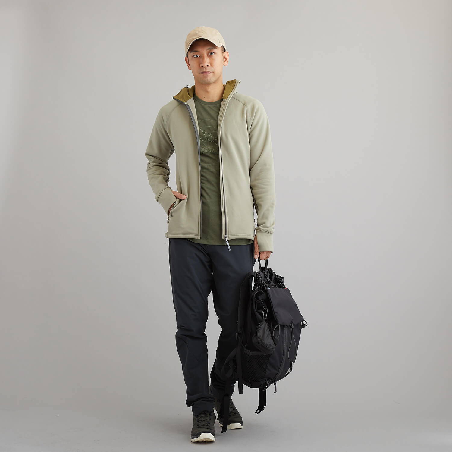 HOUDINI（フーディニ）/ビッグアップメッセージT/カーキ/MENS
