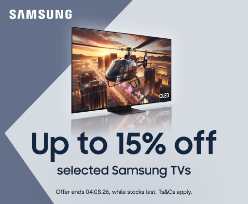 Up to 15% off selected Samsung TVs