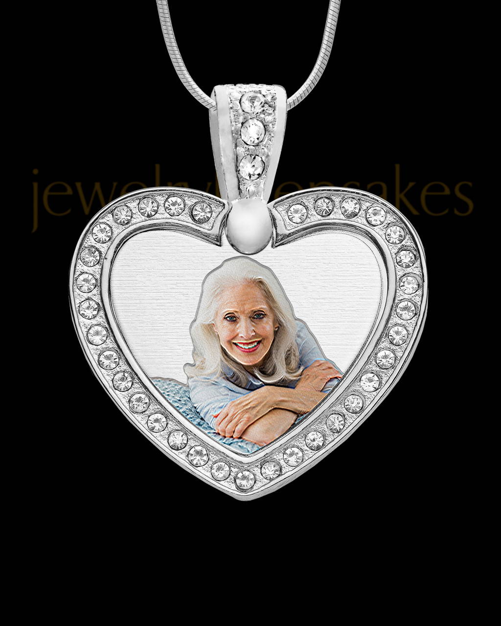 Full Color Gem Heart Photo Pendant