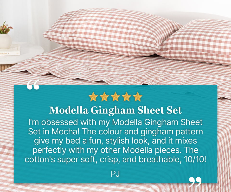 Modella Gingham Sheet Set review