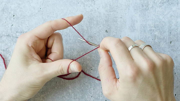 Step Image 2b: Finish knit stitch for Italian Tubular Cast On | Brooklyn Tweed