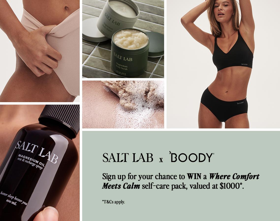 Promotional image for SALT LAB and DOODY self-care giveaway.