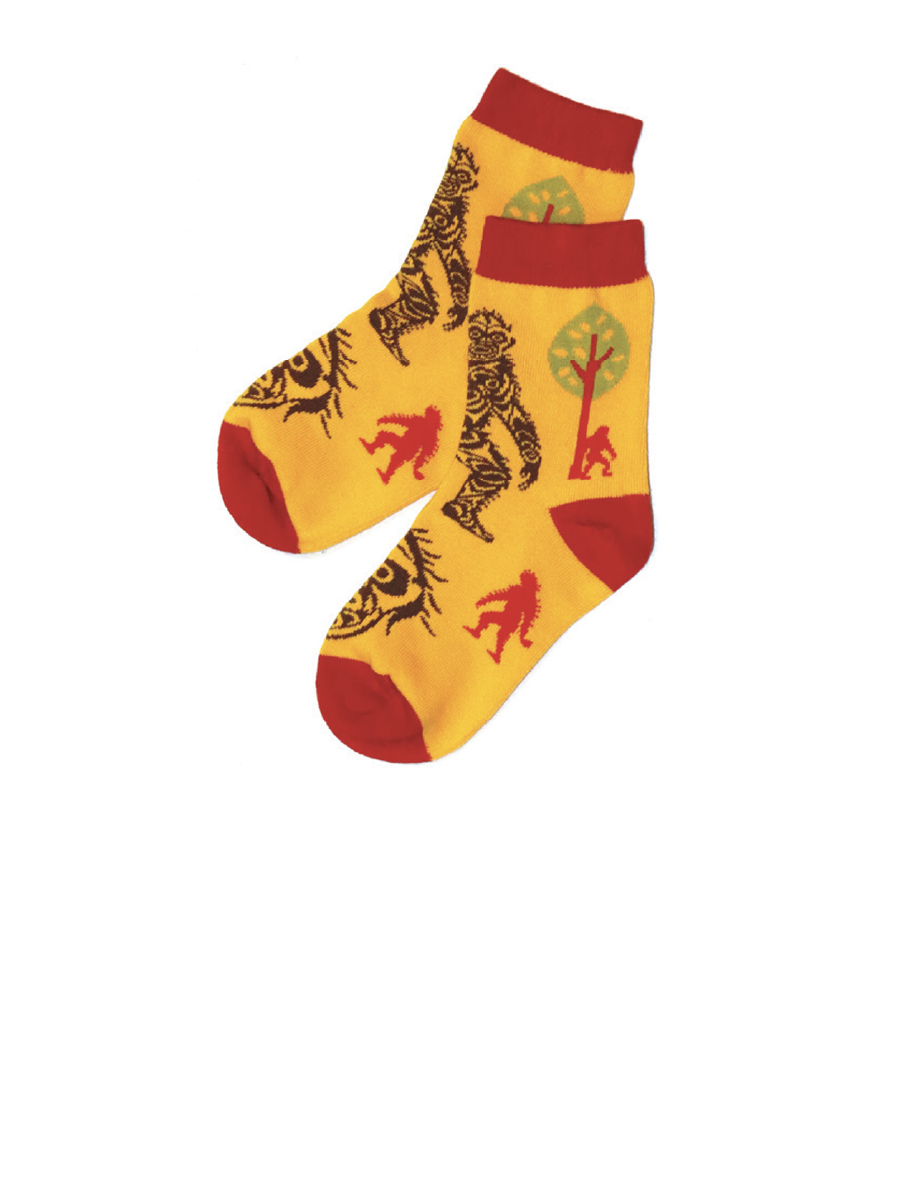 Sasquatch Kids Art Socks by Francis Horne Sr., Coast Salish