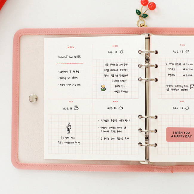 Weekly plan - 2NUL-Cherry-pick-6-ring-dateless-weekly-diary-planner-