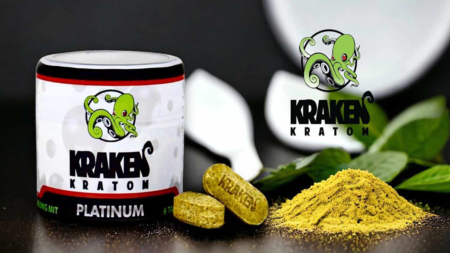 Kraken Kratom Chewable Tablets Platinum Jar 6ct 450mg