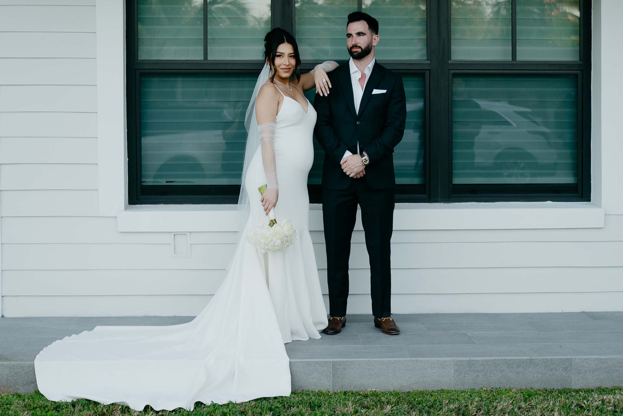 Bride and Groom standing