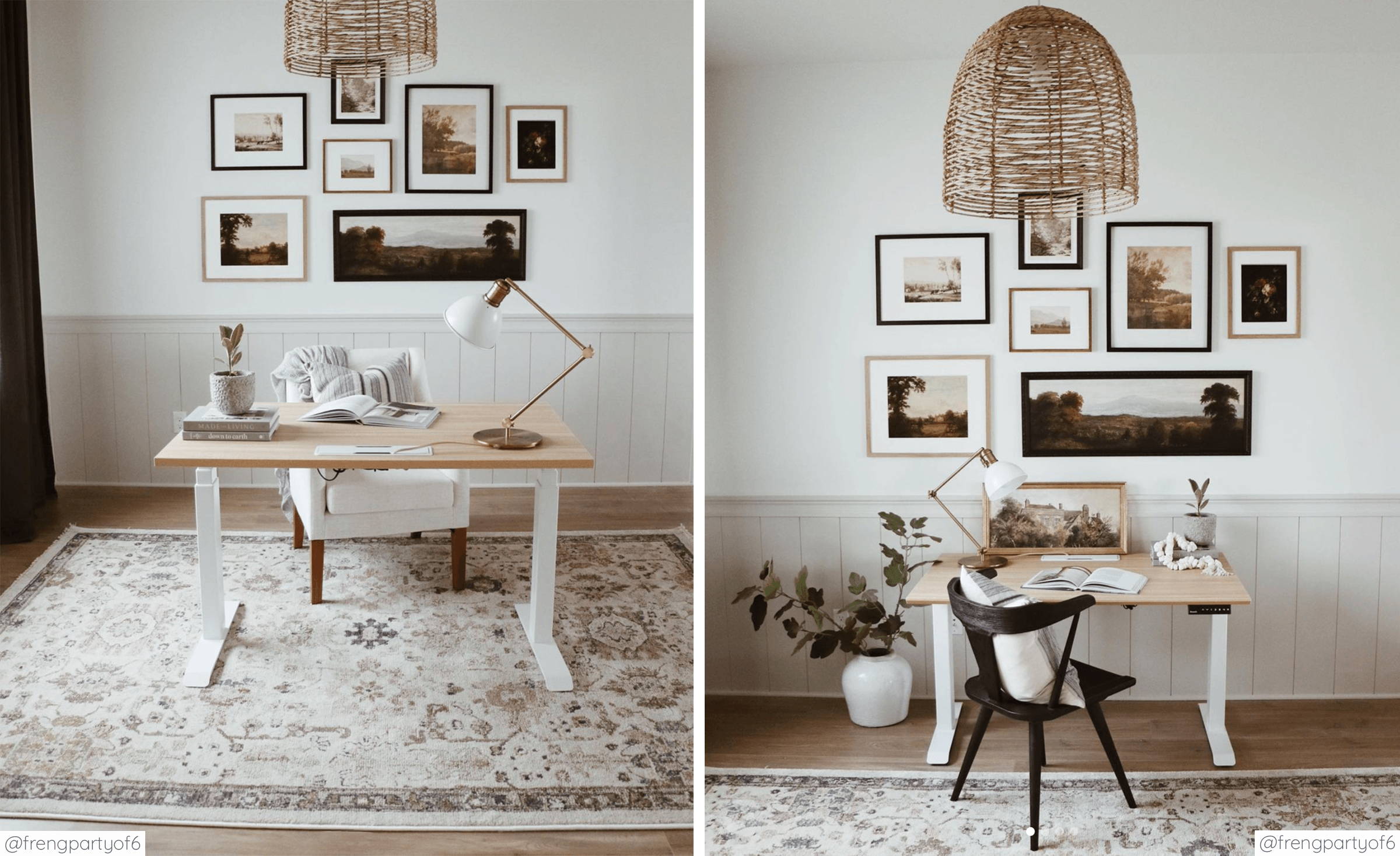 neutral tone flexible home office two styles design idea