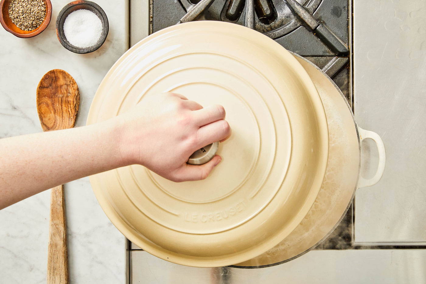 How to make risotto: bring to boil and cover