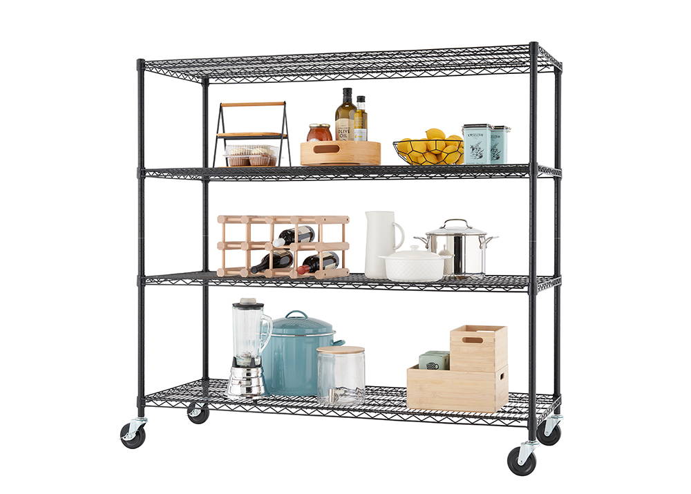 4 tier trinity shelving rack with props